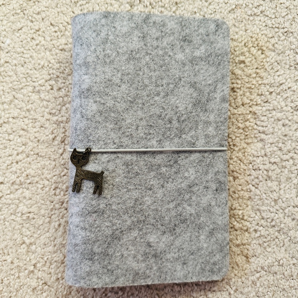 Wool felt planner binder A6 personal size with paper inserts